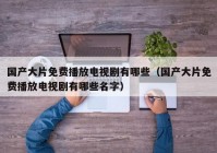 国产大片免费播放电视剧有哪些（国产大片免费播放电视剧有哪些名字）