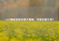 CSGO腾蛇皮肤价格大揭秘，究竟价值几何？