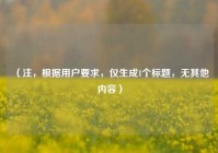 （注，根据用户要求，仅生成1个标题，无其他内容）