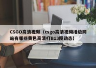 CSGO高清视频（csgo高清视频播放网站有哪些黄色高清打B13图动态）