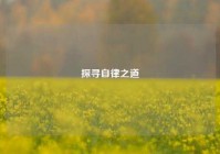 探寻自律之道