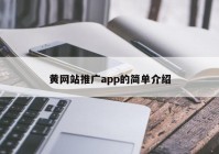 黄网站推广app的简单介绍