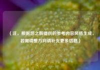 （注，根据您之前提供的参考内容风格生成，若需调整方向请补充更多信息）