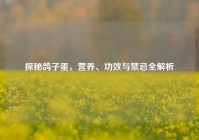 探秘鸽子蛋，营养、功效与禁忌全解析
