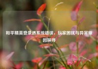 和平精英登录遇系统错误，玩家困扰与异常原因探寻
