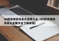 40款禁用软件永久无限大全（40款禁用软件永久无限大全下载安装）