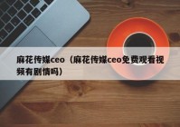 麻花传媒ceo（麻花传媒ceo免费观看视频有剧情吗）