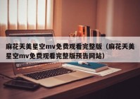 麻花天美星空mv免费观看完整版（麻花天美星空mv免费观看完整版预告网站）