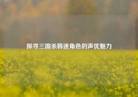 探寻三国杀韩遂角色的声优魅力