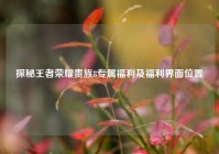 探秘王者荣耀贵族8专属福利及福利界面位置