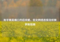 和平精英端口开启攻略，优化     连接及权限获取指南