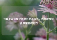 今年王者荣耀比赛举办地点探寻，热血激战待启 荣耀将绽何方