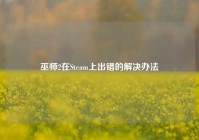 巫师2在Steam上出错的解决办法