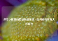 探寻小区里的英雄联盟乐趣，如何查询所有大区角色
