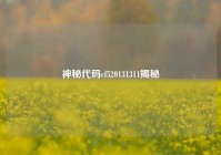 神秘代码cf520131311揭秘