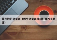 最开放的浏览器（哪个浏览器可以打开所有网站）