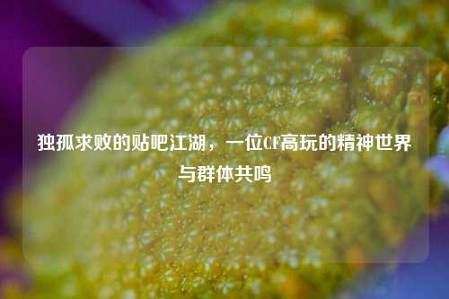 独孤求败的贴吧江湖,一位CF高玩的精神世界与群体共鸣