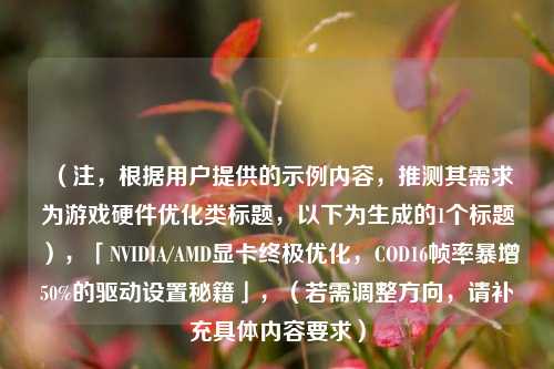 (注,根据用户提供的示例内容,推测其需求为游戏硬件优化类标题,以下为生成的1个标题),「NVIDIA/AMD显卡终极优化,COD16帧率暴增50%的驱动设置秘籍」,(若需调整方向,请补充具体内容要求)