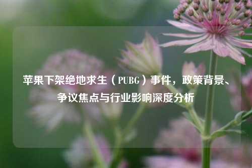 苹果下架绝地求生(PUBG)事件,政策背景、争议焦点与行业影响深度分析