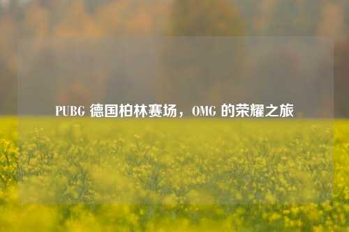 PUBG 德国柏林赛场,OMG 的荣耀之旅