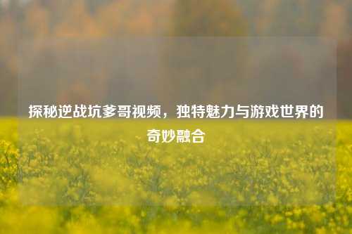 探秘逆战坑爹哥视频,独特魅力与游戏世界的奇妙融合