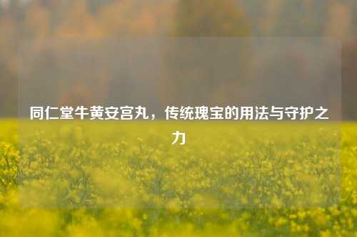 同仁堂牛黄安宫丸,传统瑰宝的用法与守护之力