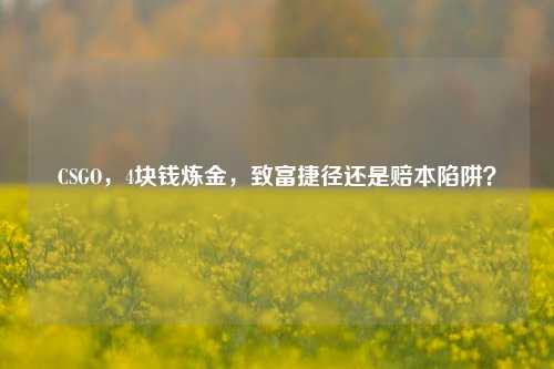 CSGO,4块钱炼金,致富捷径还是赔本陷阱?