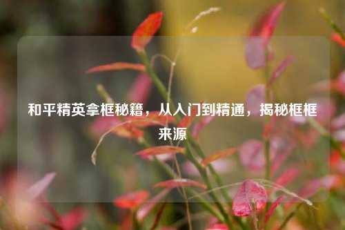 和平精英拿框秘籍,从入门到精通,揭秘框框来源